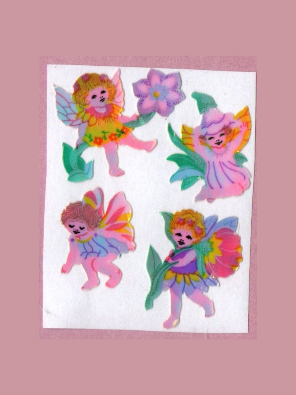 5/$20 Sandylion Pearlized Fairy Vintage Stickers New Backing